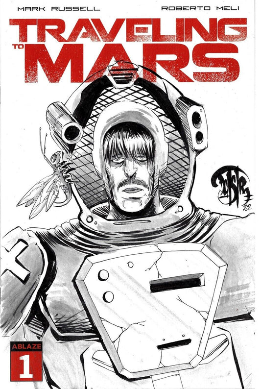 Traveling To Mars #1 Ablaze Comic Blank Cover w Original Dave Castr Art ARG