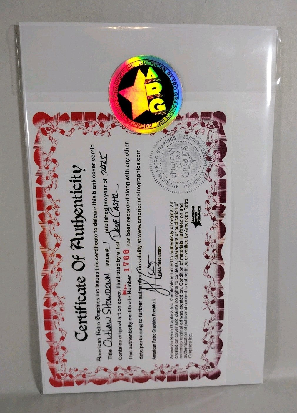 Outlaw Showdown #1 (2025) EC Comic Sketch Variant Cvr W Original Dave Castr Art