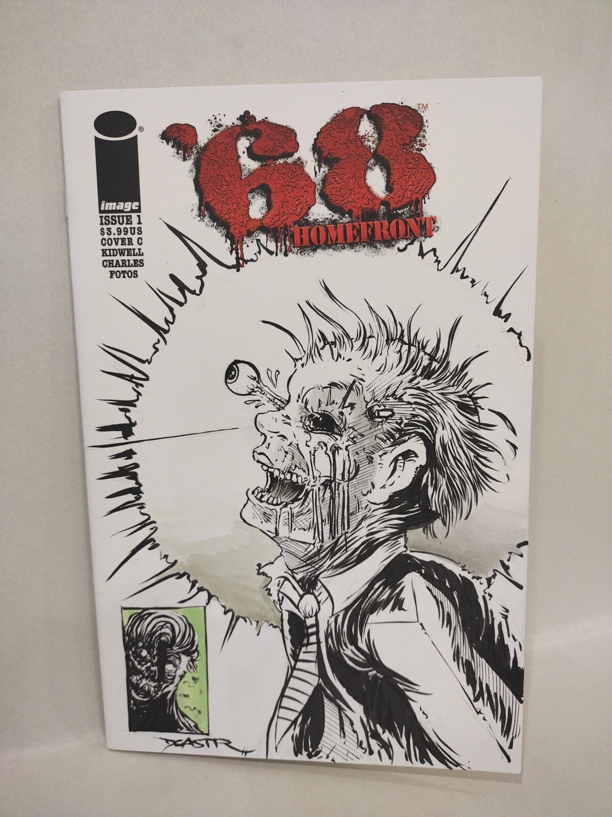 68 Homefront #1 Blank Variant Image Comic w Original Dave Castr Zombie Art COA