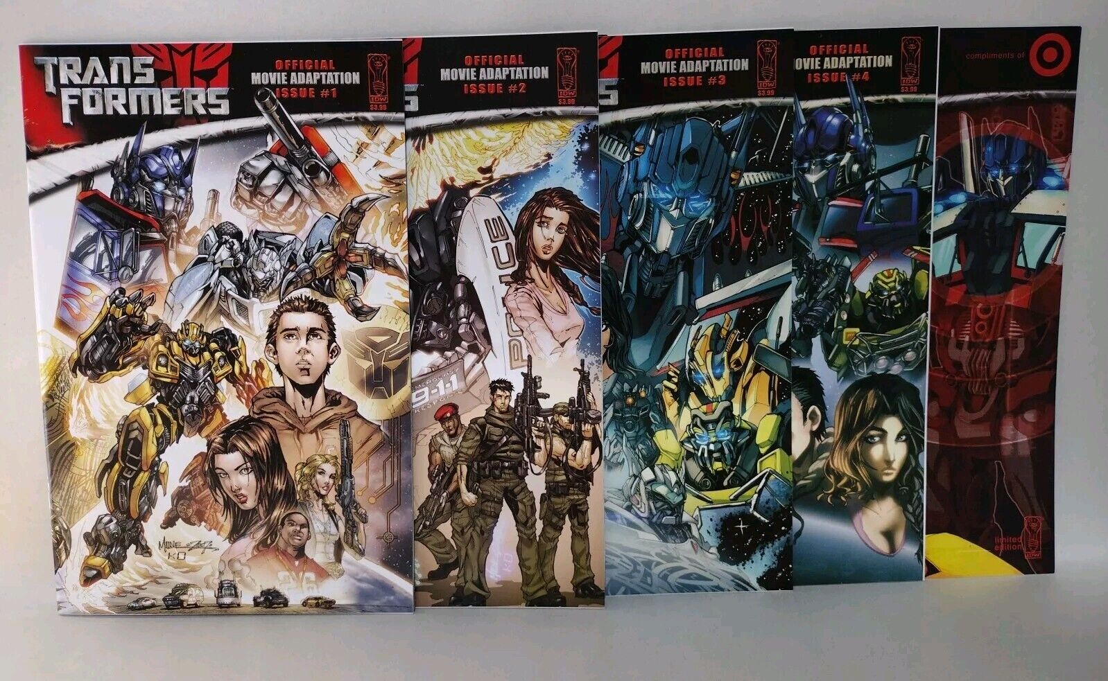 TRANSFORMERS Official Movie Adaptation (2007) Complete IDW Comic Lot Set #1-4+