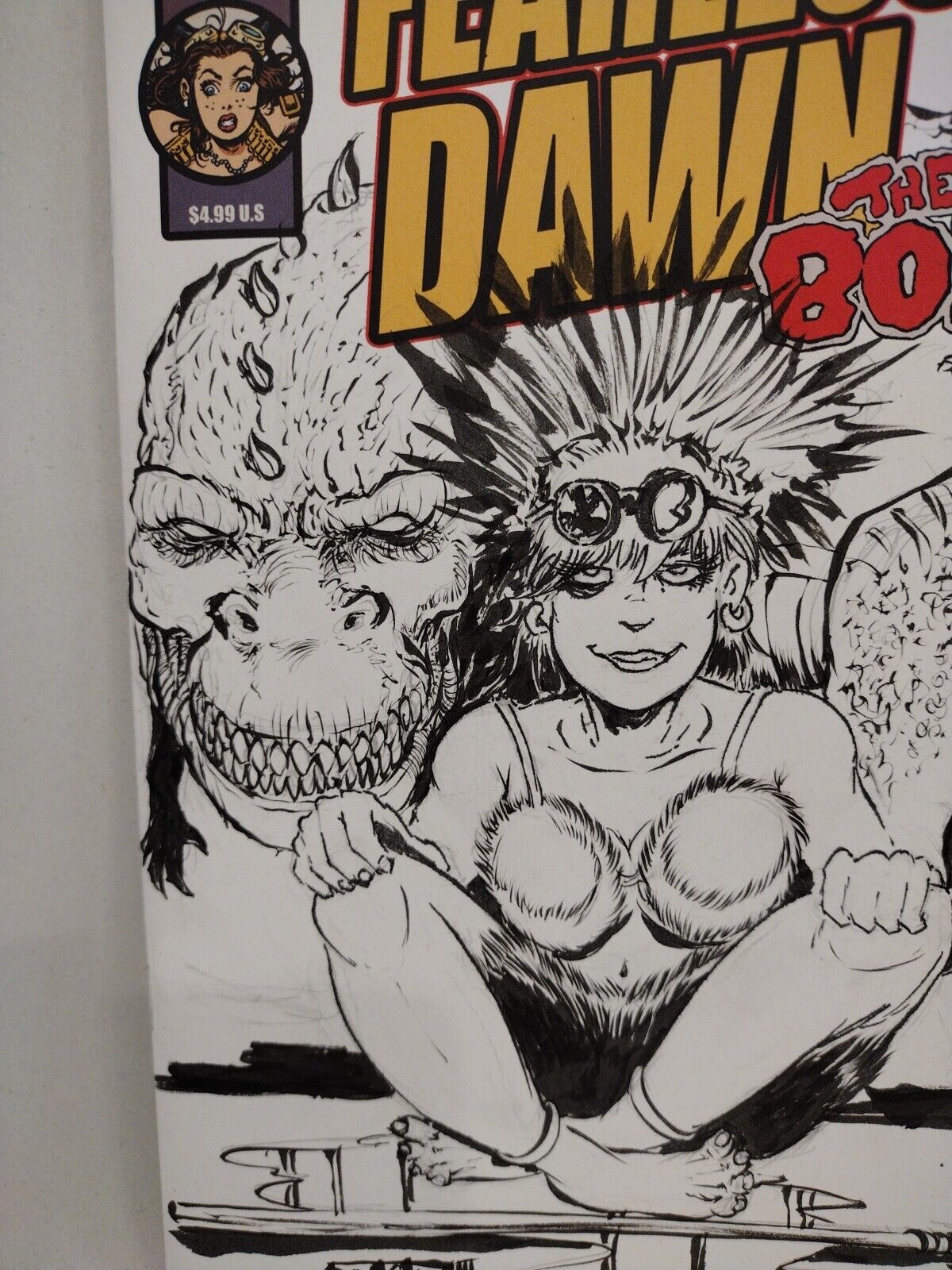 Fearless Dawn The Bomb #2 (2023) Asylum Press Sketch Cover W Original DCastr Art