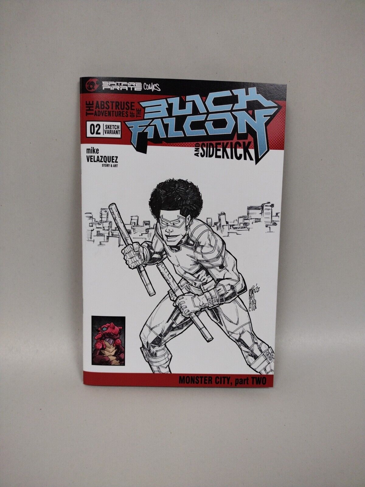 BLACK FALCON AND SIDEKICK #2 Blank Cover Variant w Original Art MIKE VELAZQUEZ