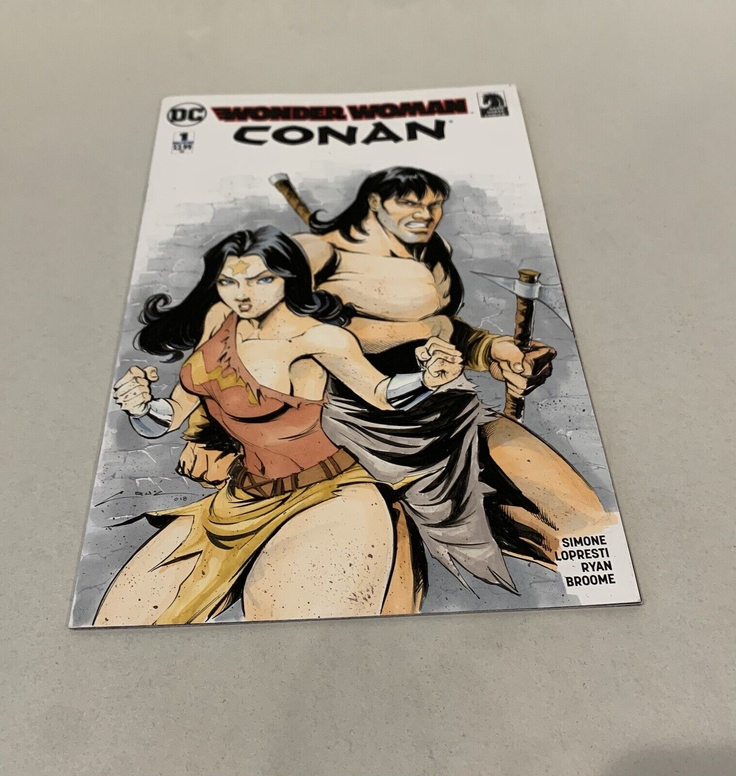 WONDER WOMAN CONAN #1 Blank Cover Variant Comic w Original ANDRES F. CRUZ Art