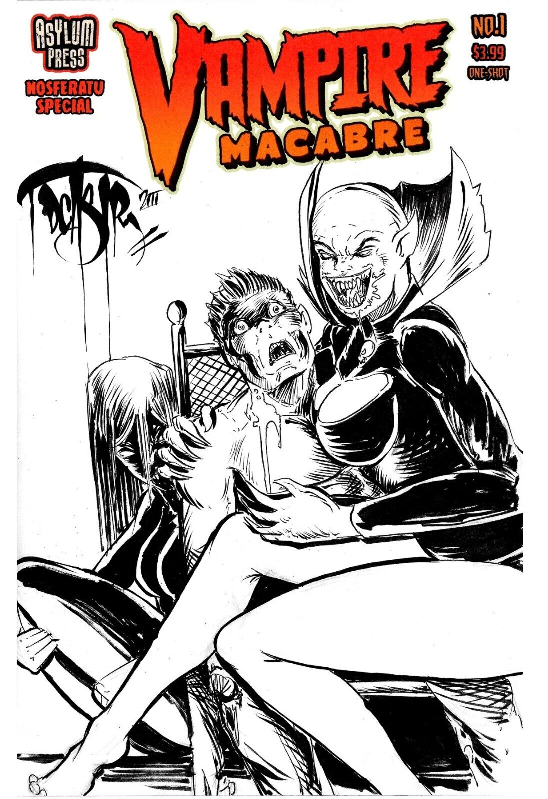 Vampire Macabre Noseratu Special 1 Asylum Press Blank Cover Comic w Original Art