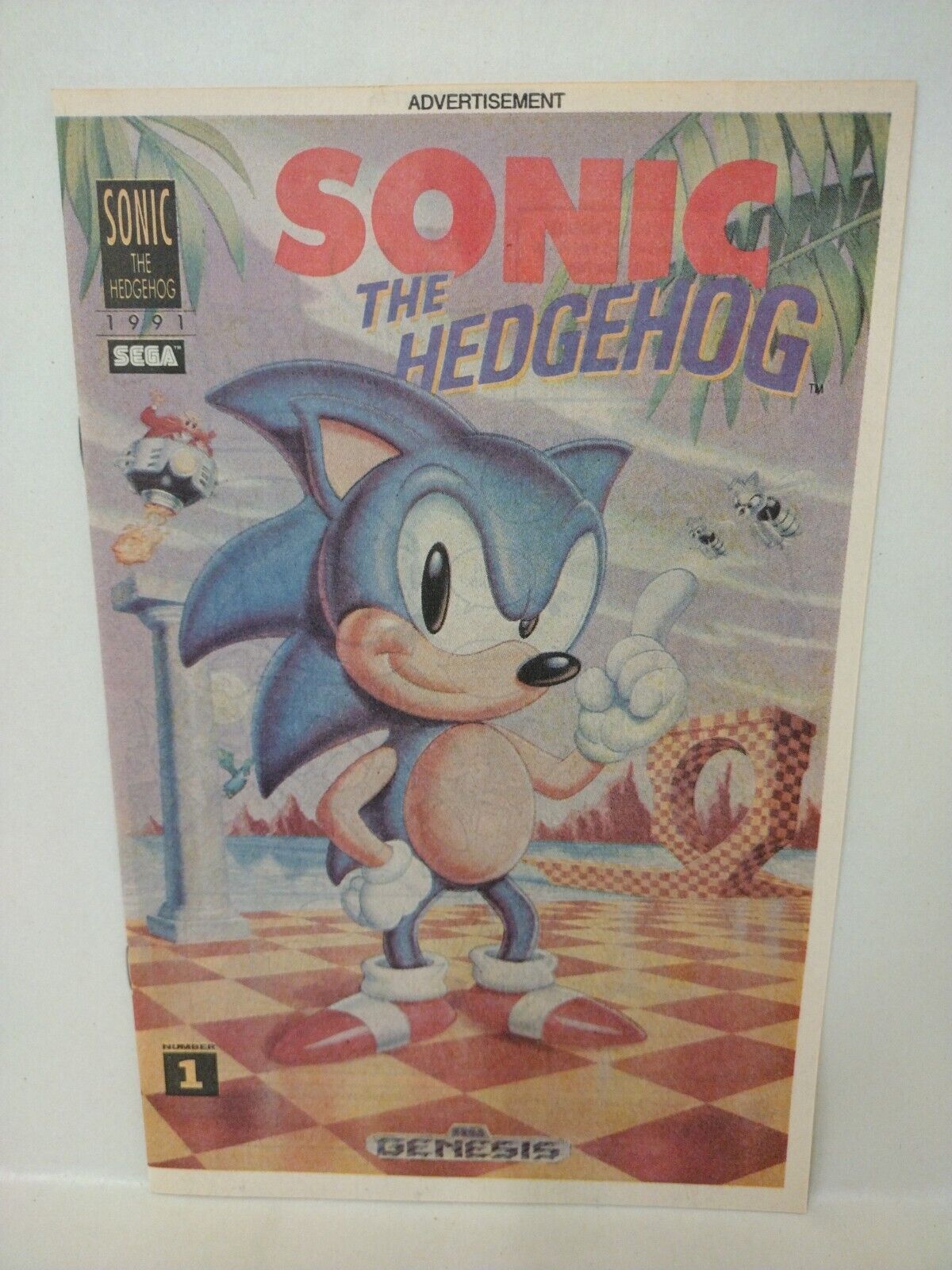 Sonic The Hedgehog #1 (1991) Newsprint Sega Games Insert Comic 1st Appearance 