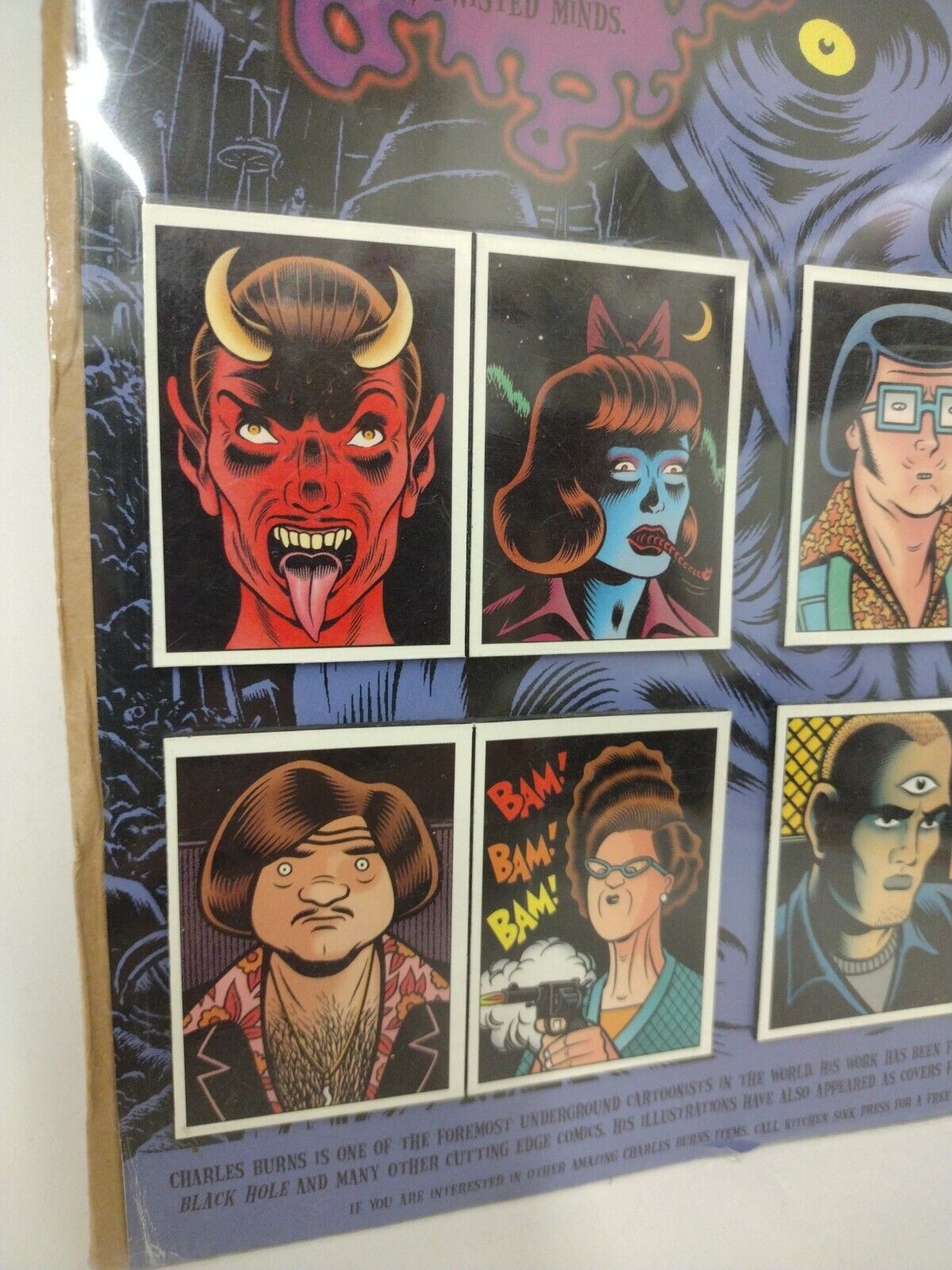 Charles Burns Goon Squad (1997) 8 Piece Fridge Magnet Set Blue Q New Sealed