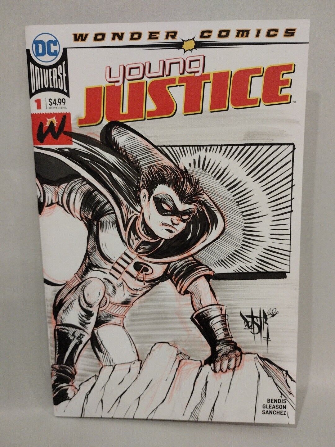 Young Justice #1 (2019) Blank Sketch Variant Cover W Original Robin Art DCastr