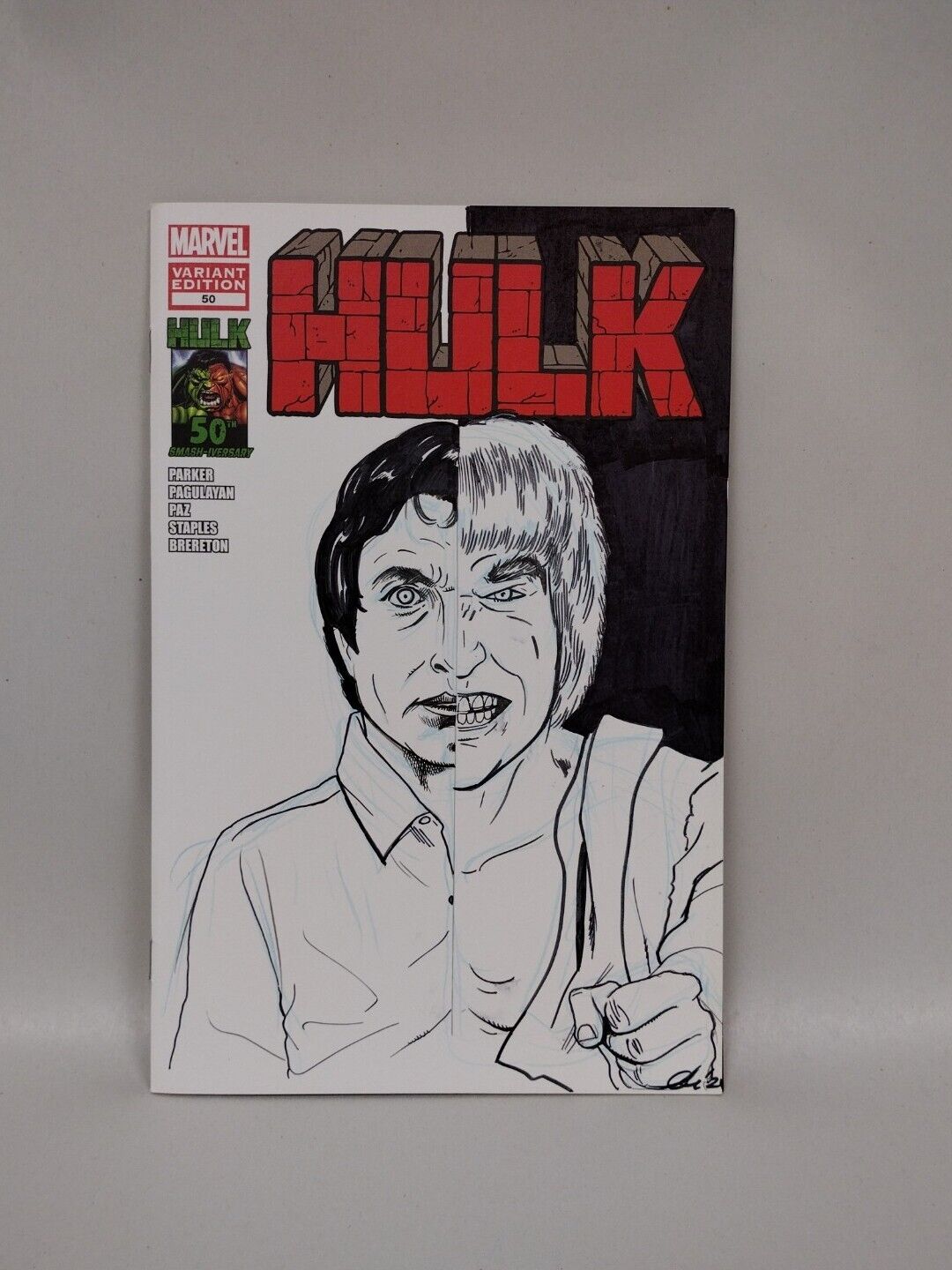 Hulk # 50 (2012) Blank Cover Comic W Original Gregory Woronchak Art ARG COA 317