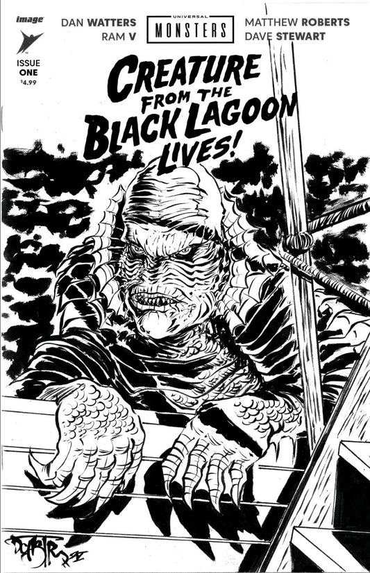 Creature From The Black Lagoon Lives #1 Sketch Cover Var W Original DCastr Art