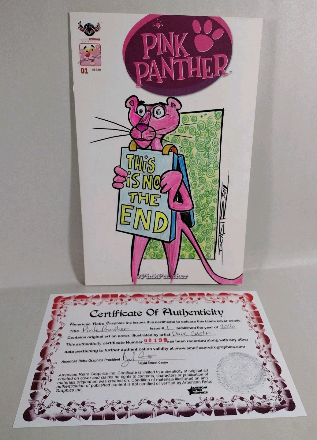 Pink Panther #1 (2016) American Mythology Sketch Cover Var W Original DCastr Art