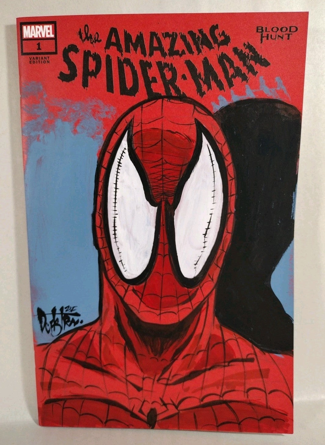 Amazing Spider-Man Blood Hunt #1 Marvel Red Sketch Var W Original DCastr Art