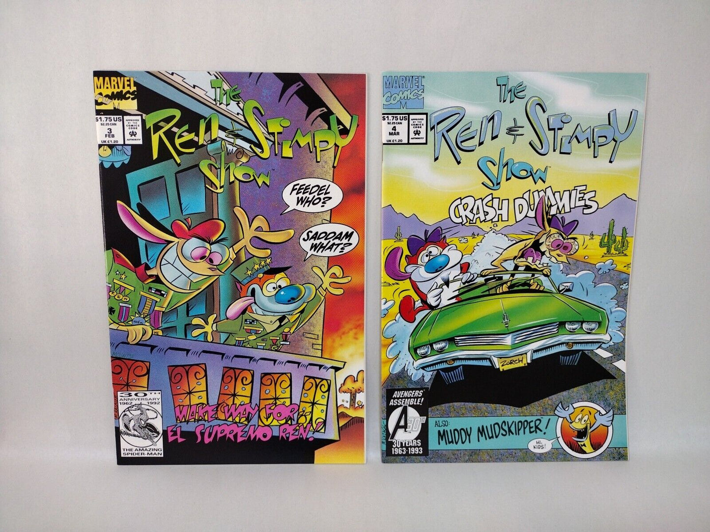 Ren And Stimpy (1993) Marvel Comic Lot Set #1 2 3 4 5 6 7 8 9 10 11 12 Dan Slott