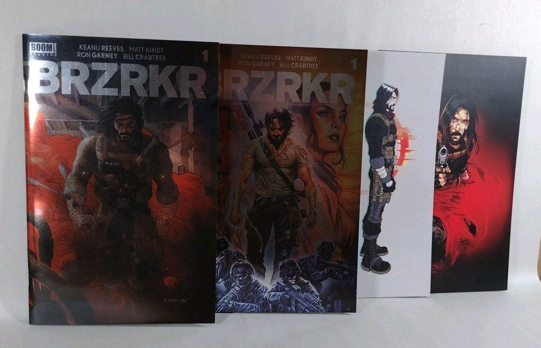 BRZRKR (2021) Boom Variant Cover Comic Set #1 3 4 Keanu Reeves Matt Kindt VF-NM