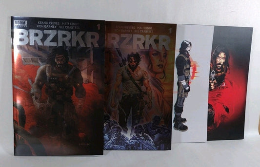 BRZRKR (2021) Boom Variant Cover Comic Set #1 3 4 Keanu Reeves Matt Kindt VF-NM