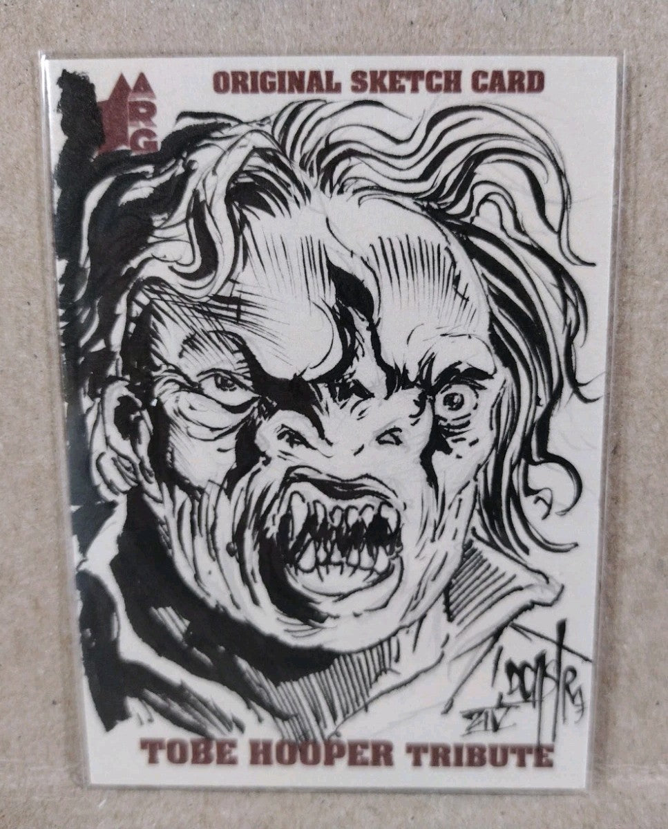 Tobe Hooper Tribute Sketch Card 2022 ARG W Original DCastr Gunther Twibunt Art
