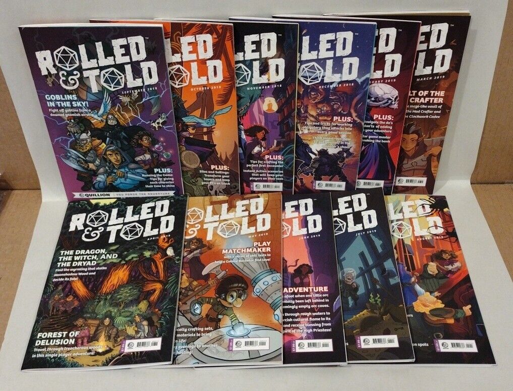 Rolled & Told (2018-19) #1-4, 6-12 Lion Forge Comic lot Of 11 issues D&D