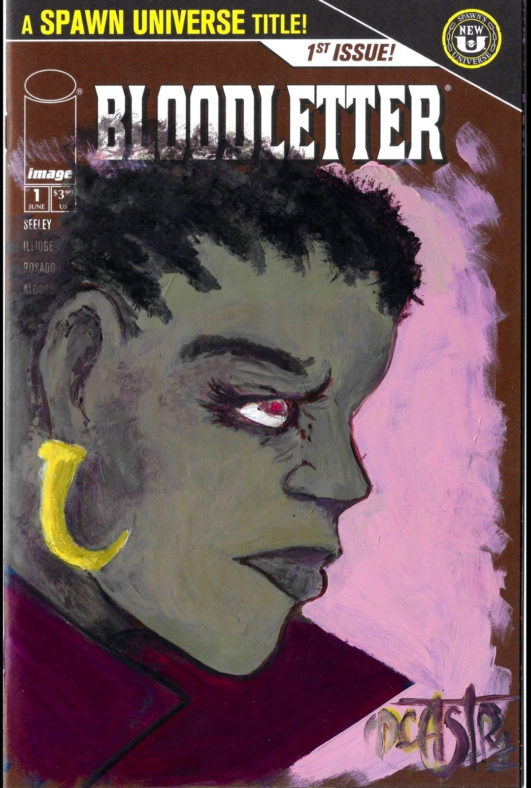 Bloodletter #1 (2025) Image Comic Sketch Cover Variant W Original Dave Castr Art