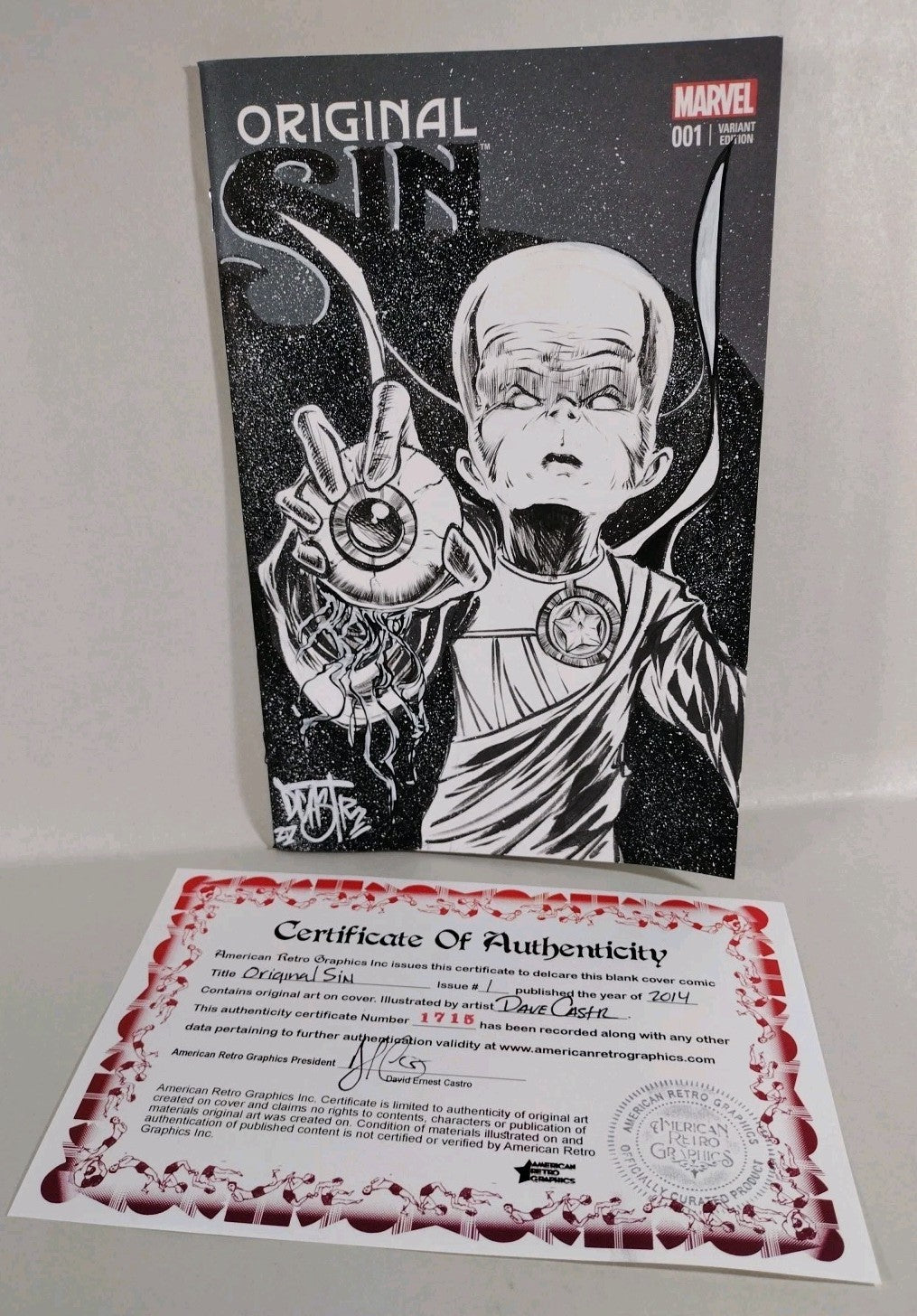 Original Sin #1 (2014) Marvel Comic Sketch Cover Variant W Original DCastr Art