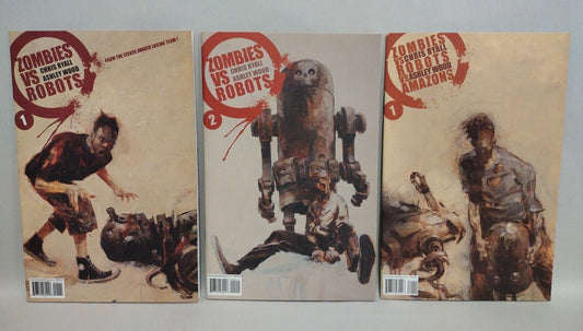 Zombies vs Robots (2006) Complete IDW Comic Set #1 & 2 + VS Amazons #1 Wood NM