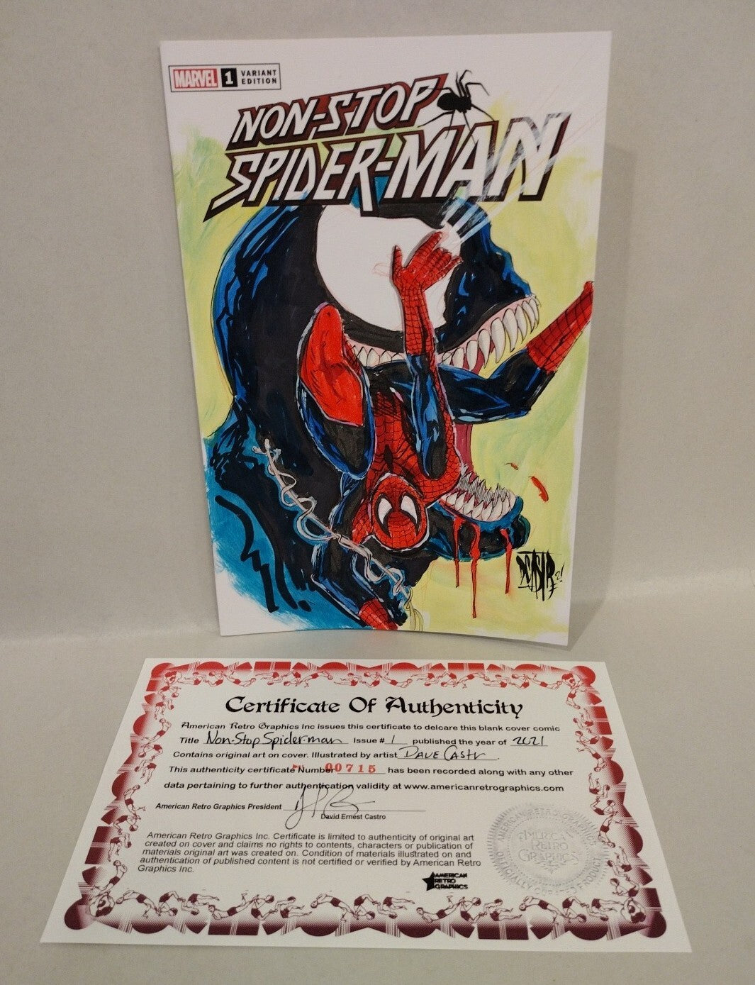 Non-Stop Spider-Man 1 (2021) Marvel Blank Sketch Cover W Original Dave Castr Art