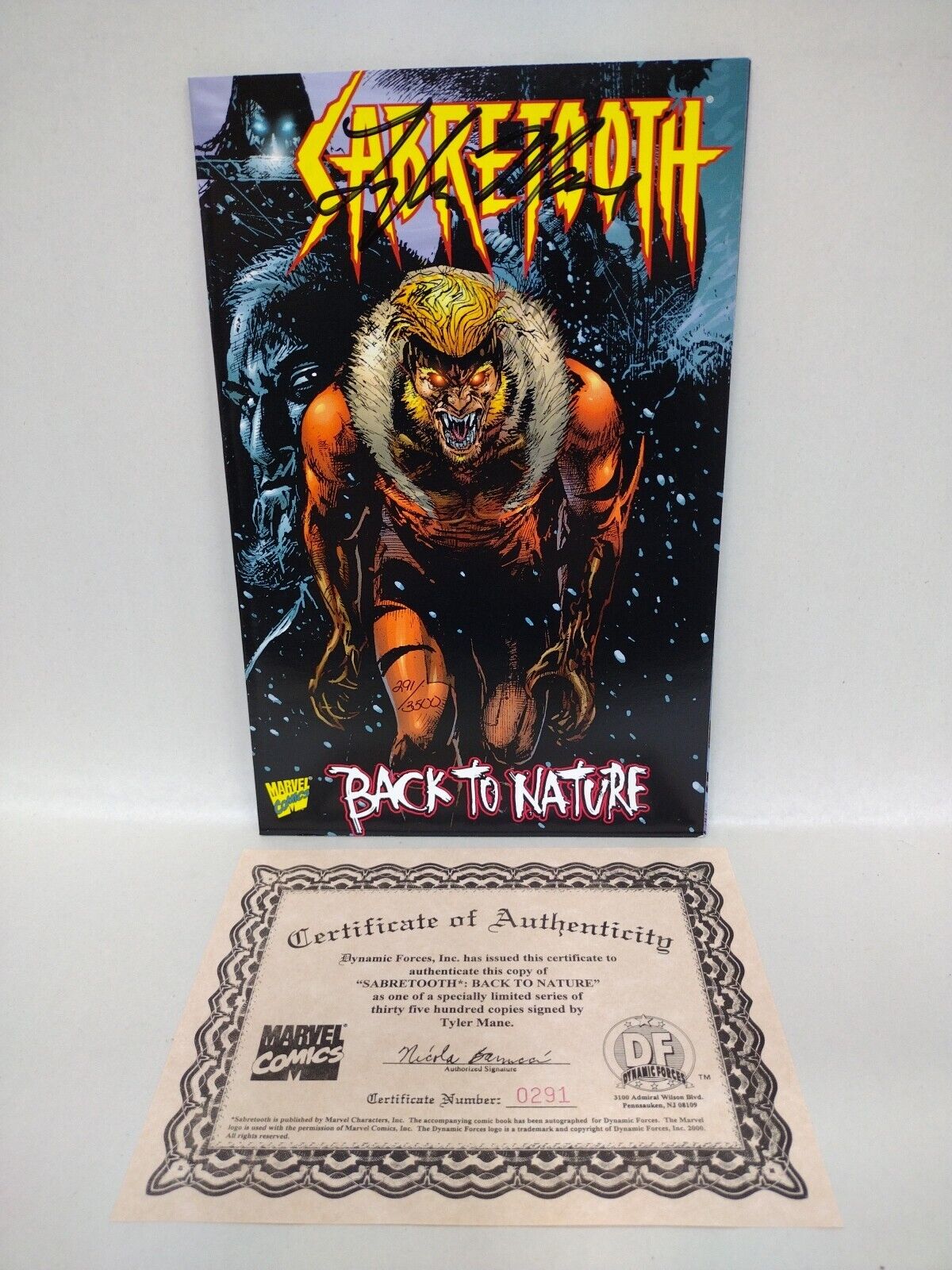 Sabertooth Back To Nature #1 (1998) One-Shot Signed Tyler Mane W COA Frank Teran