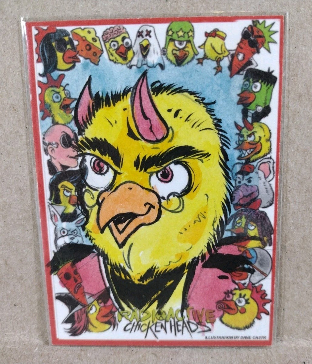 Radioactive Chicken Heads Exclusive Sketch Card W Original Pollo Diablo Art