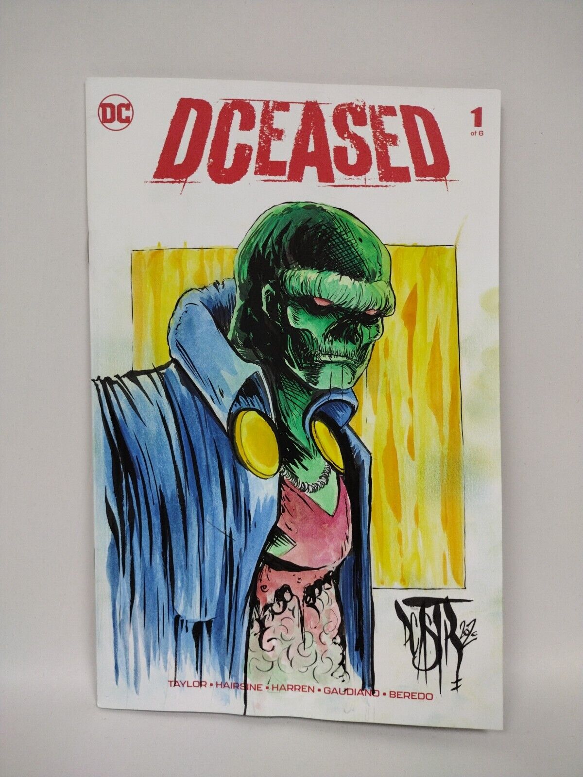 Dceased #1 (2019) Blank Cover Variant Martian Manhunter Original DCastr Art COA