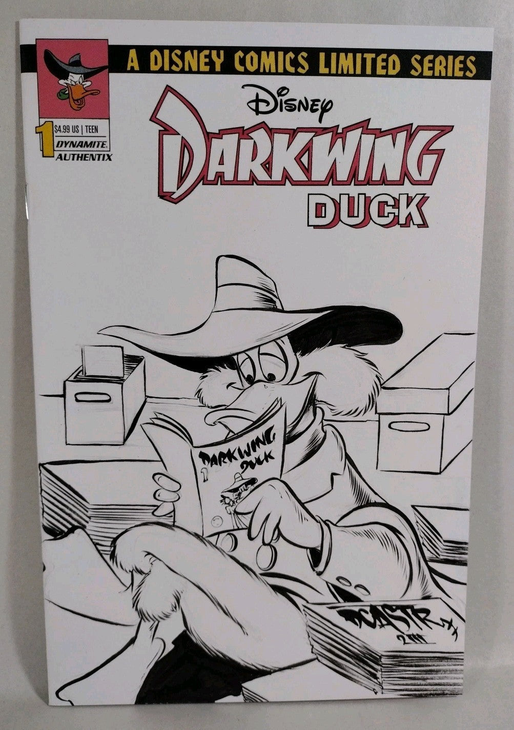 Darkwing Duck Facsimile 1 Dynamite Comic 2023 Sketch Cover W Original DCastr Art