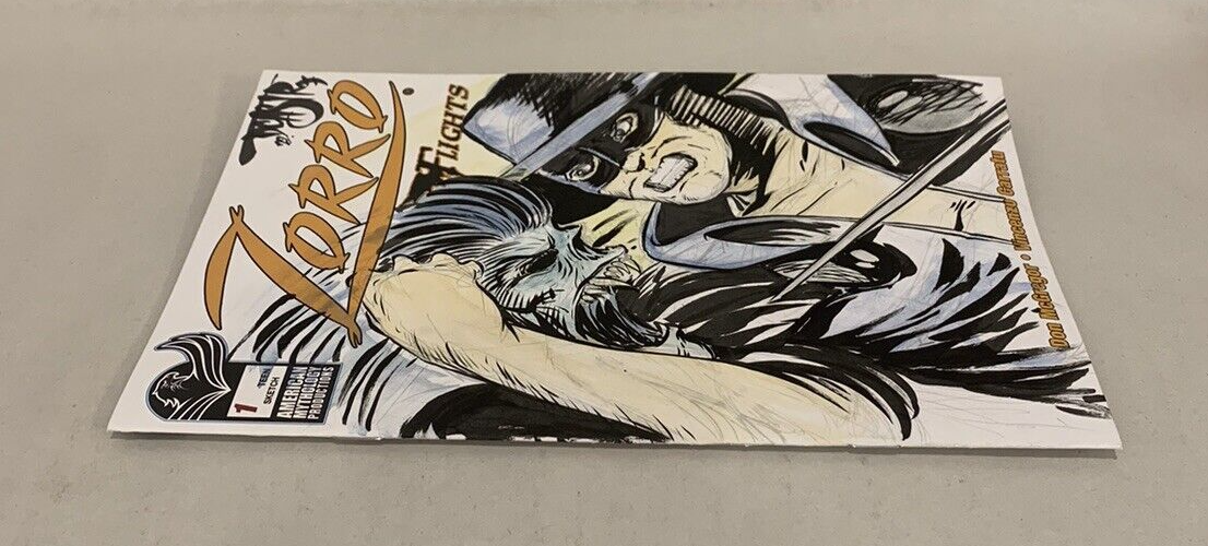 ZORRO FLIGHTS #1 Blank Sketch Variant Cover Comic 2021 W Original Art Dave Castr