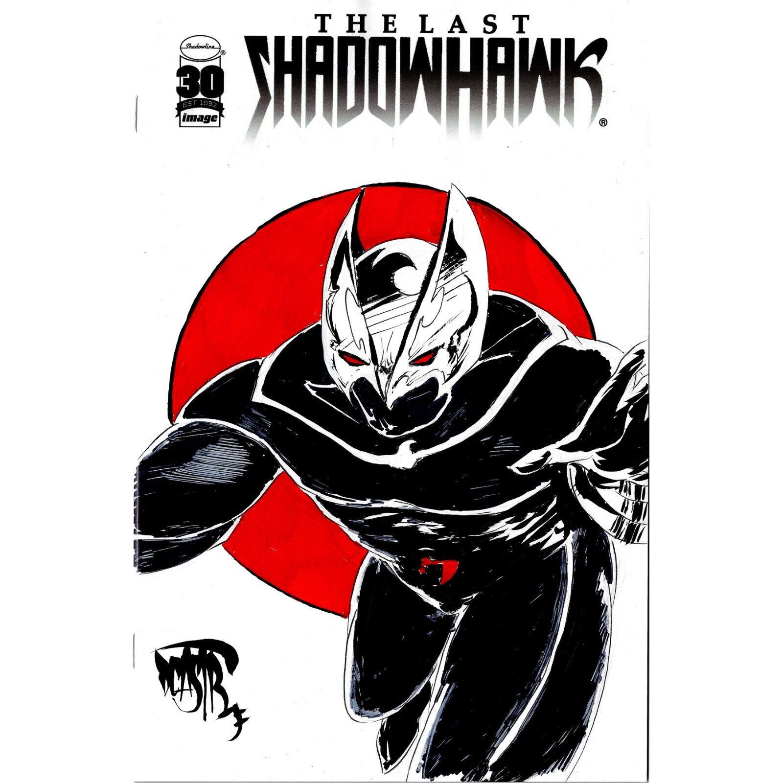 The Last Shadowhawk (2022) White Blank Cover Comic w Original Art Dcastr ARG COA