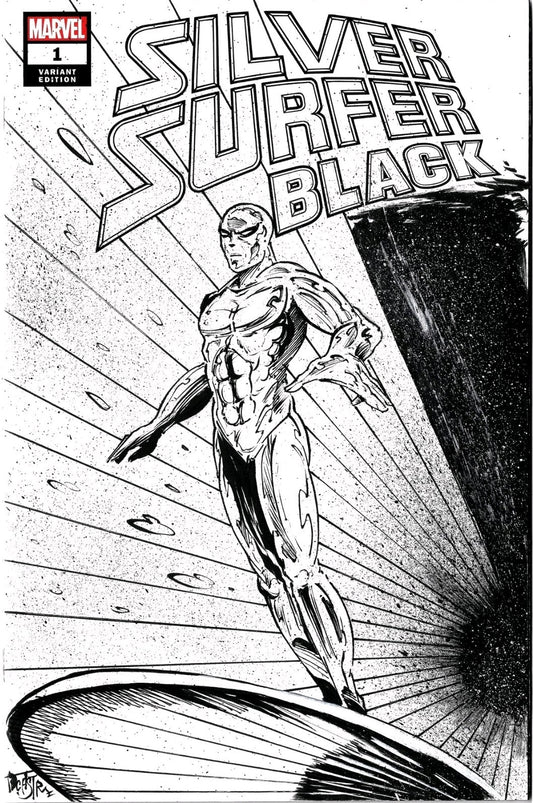 Silver Surfer Black (2019) Marvel Sketch Cover Variant W Original Dave Castr Art