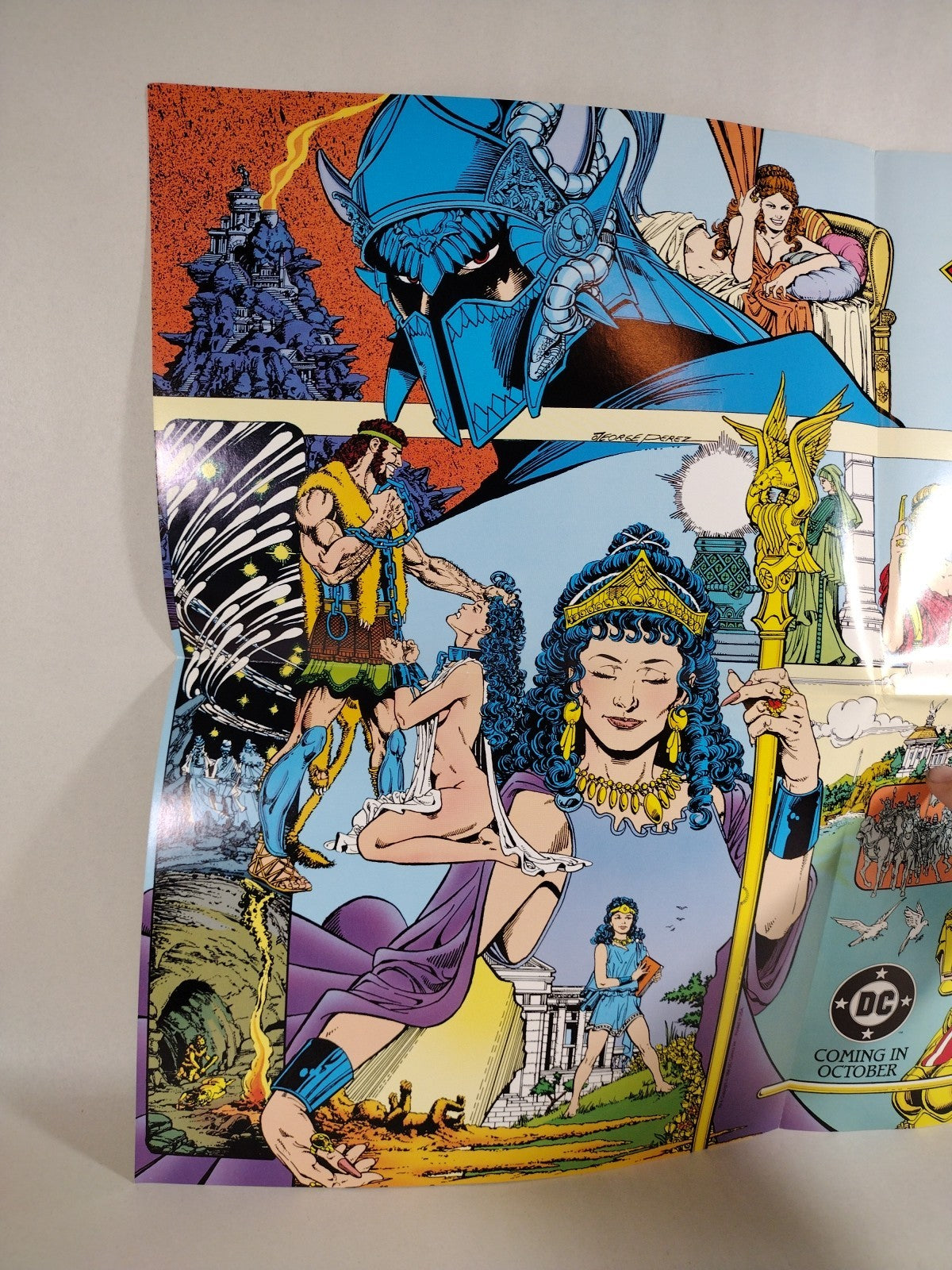 Wonder Woman 22 X 16" (1986) DC Comics George Perez Promotional Poster Folded