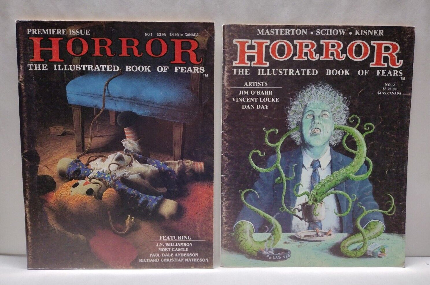 Horror: Illustrated Book Of Fears (1990) Northstar Comic Magazine Lot Set #1 & 2