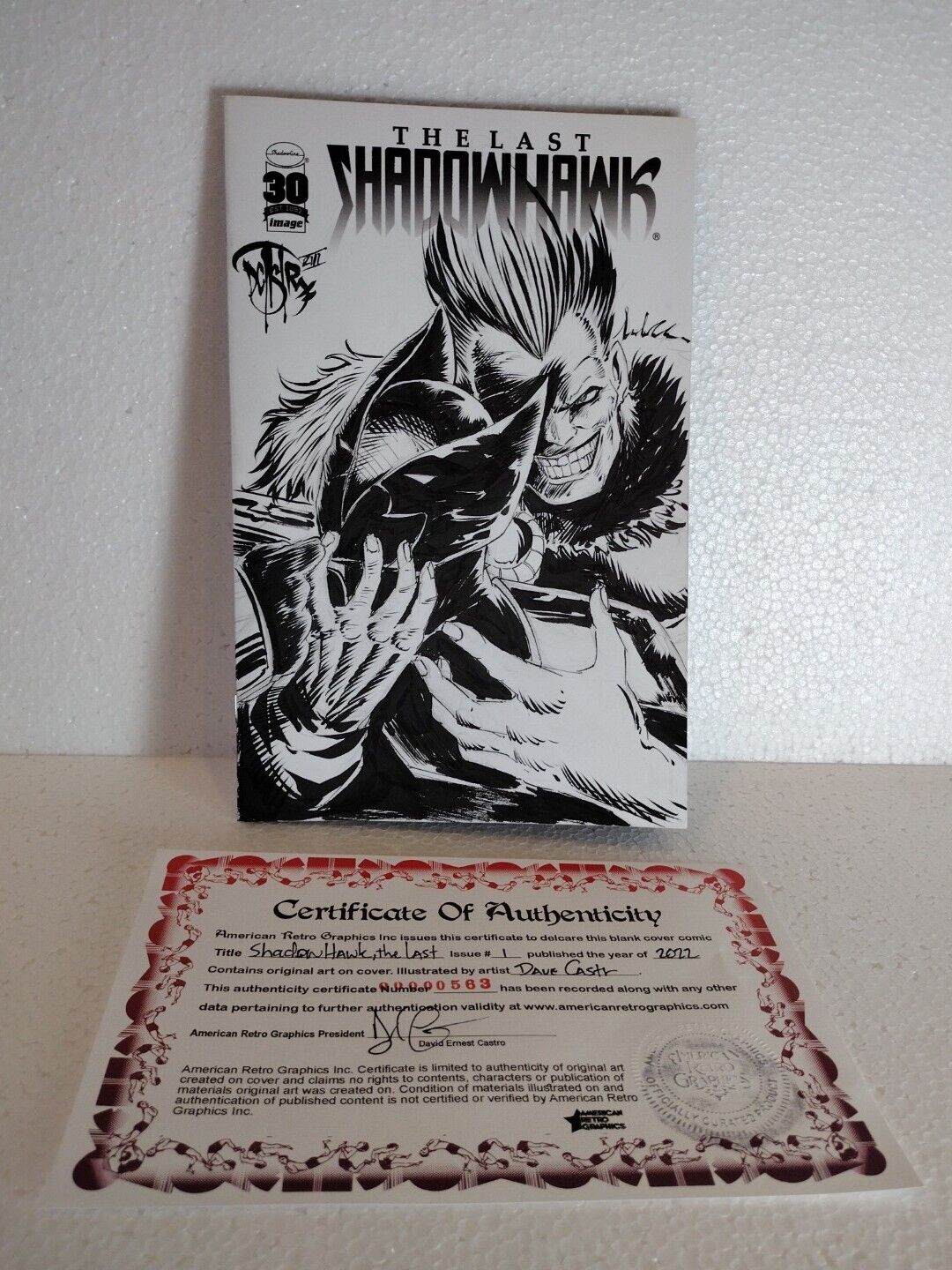 THE LAST SHADOWHAWK #1 Blank Cover Variant Image Comic w Original DCastr Art COA