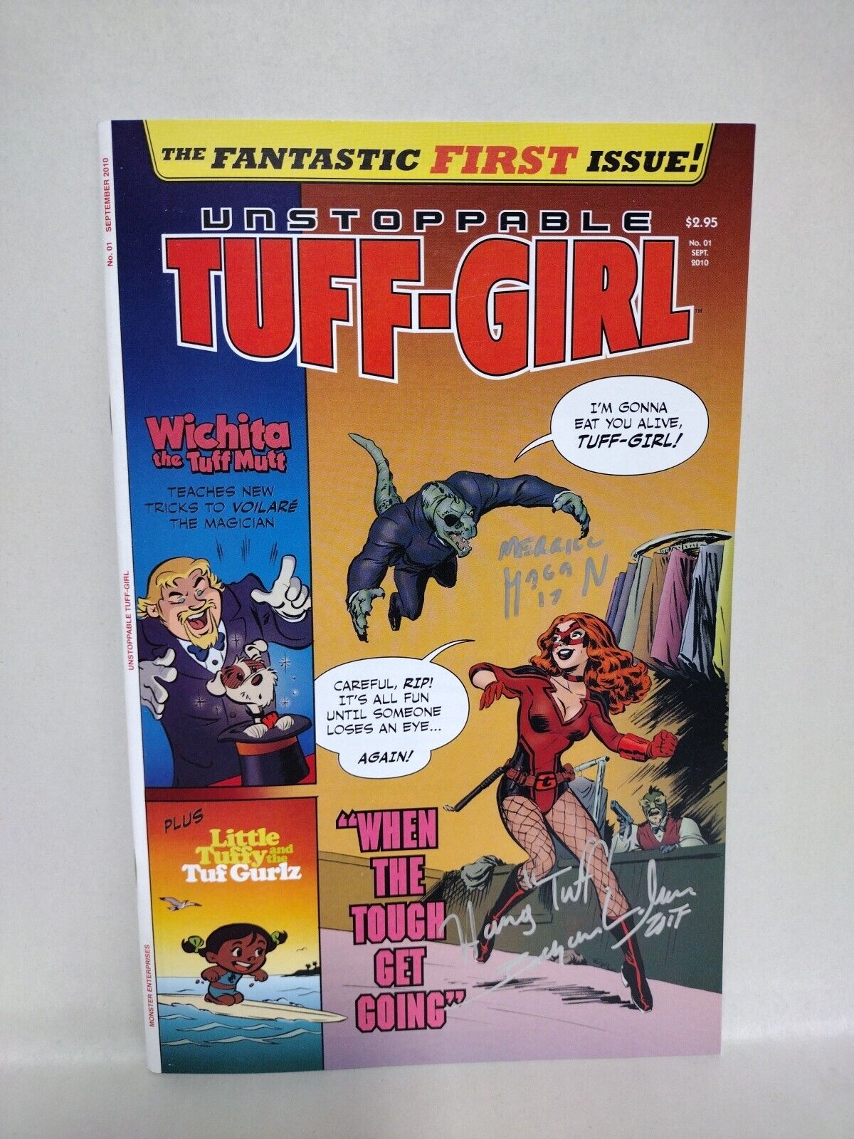 Unstoppable Tuff-Girl (2010) Monster Ent. Comic Lot Set #1 2 3 #3 Ashcan Signed