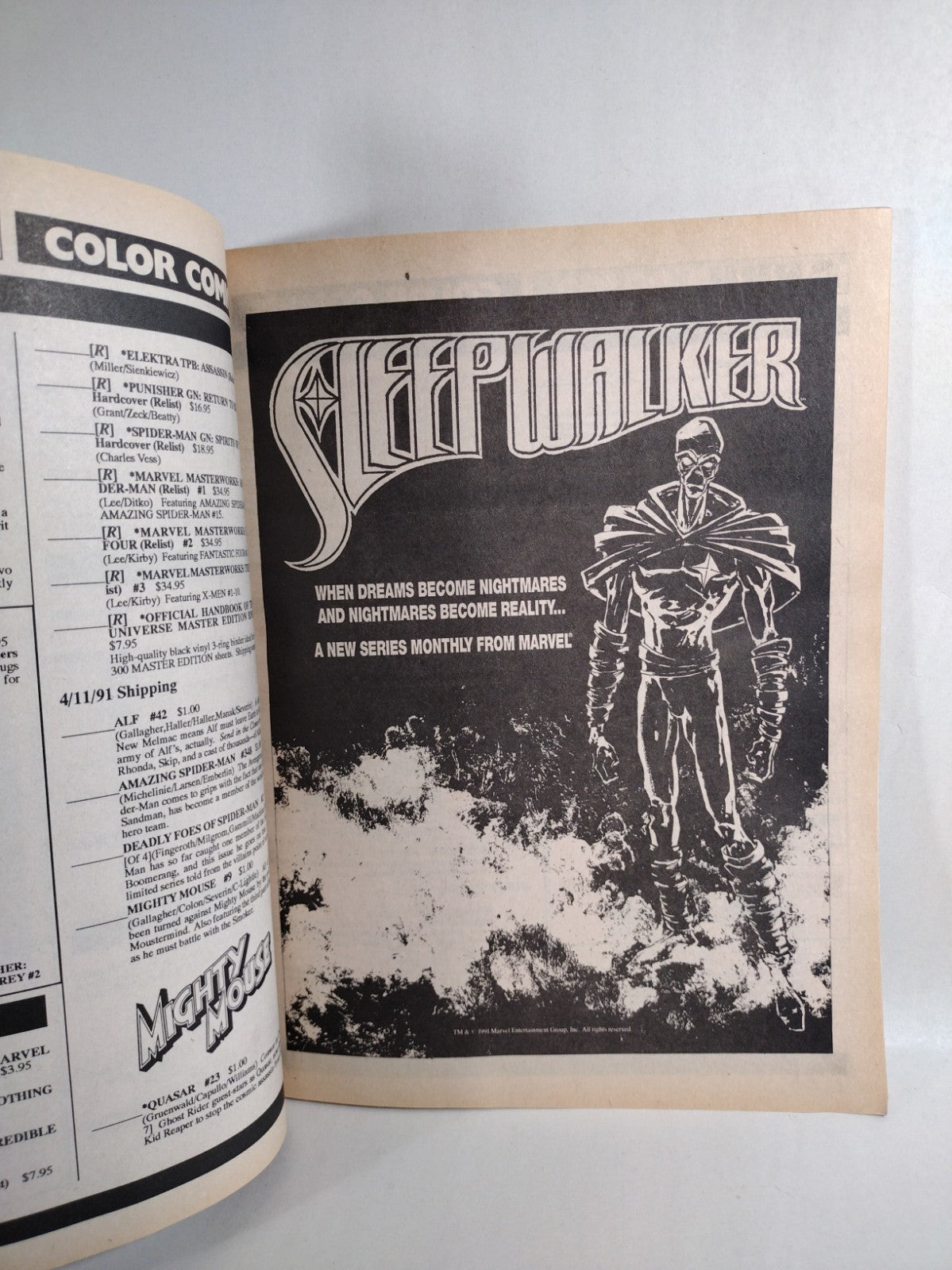 Capital City (1991) Order Pak April Comic Book Catalog Preview Sleep Walker Omac
