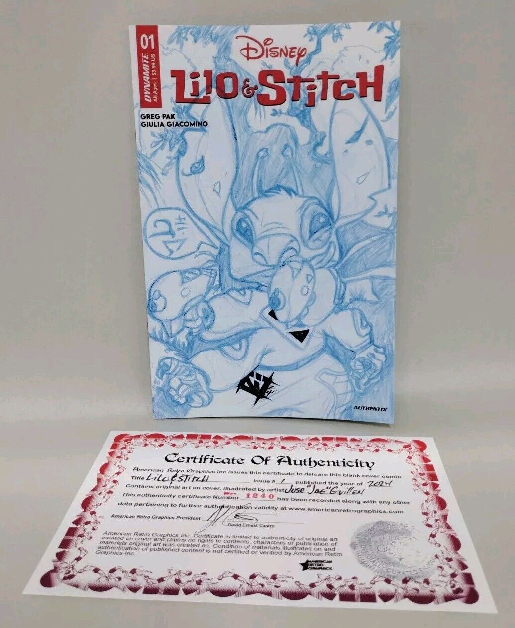 Lilo & Stitch #1 (2024) Disney Dynamite Sketch Variant Cover W JAG Original Art 