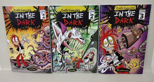 In The Dark (2018) Cartoon Horror Comic Lot Set #1 2 3 Crystal Gonzalez