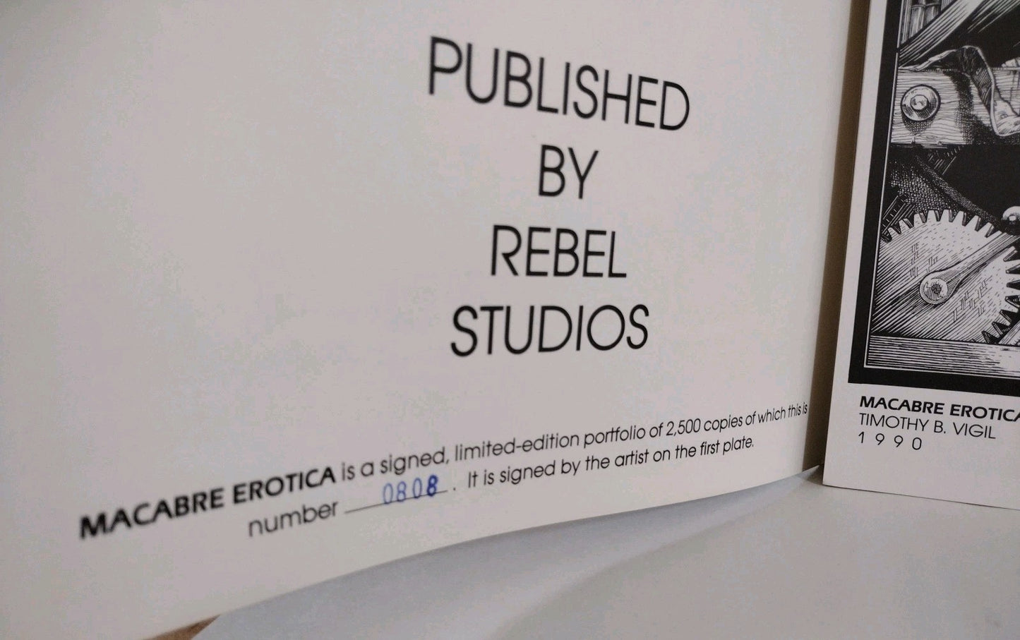 Tim Vigil Macabre Erotica 1990 Rebel Studios Portfolio 4 Plates Signed 808/2500
