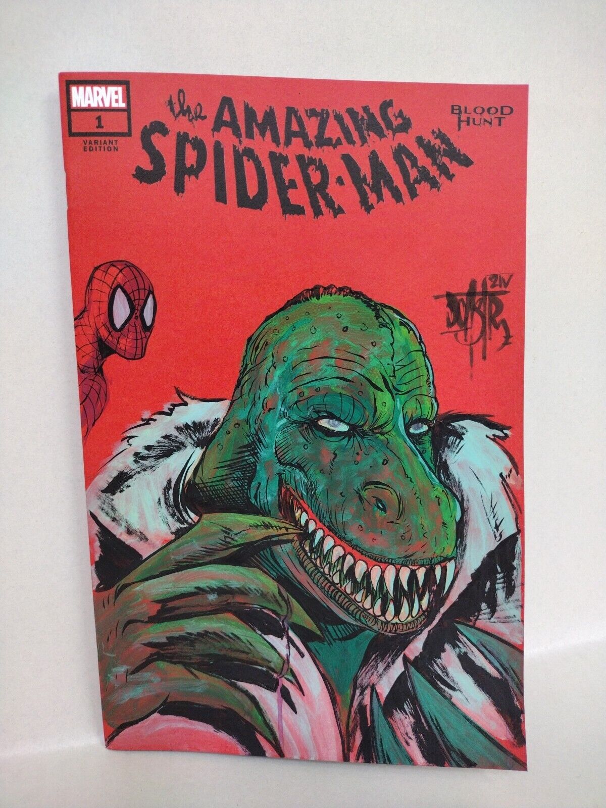 Amazing Spider-Man Blood Hunt #1 Marvel Red Sketch Var W Original DCastr Art