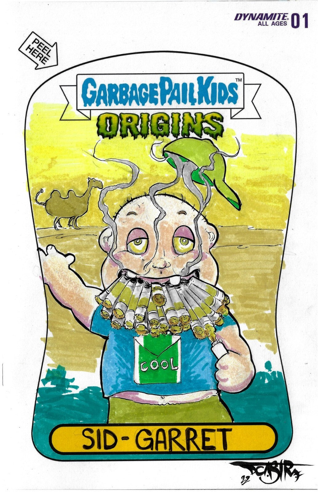 Garbage Pail Kids Origins #1 (2022) Sketch Cover Var Comic W Original DCastr Art
