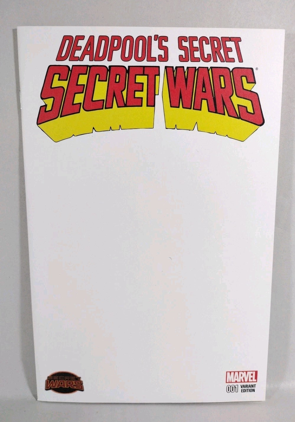 Deadpool's Secret #1 (2015) Marvel Secret Wars Blank Sketch Variant Cover Comic