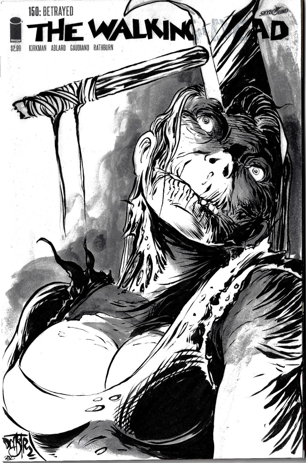 Walking Dead #150 (2016) Sketch Variant Cover Comic W Original Dave Castr Art