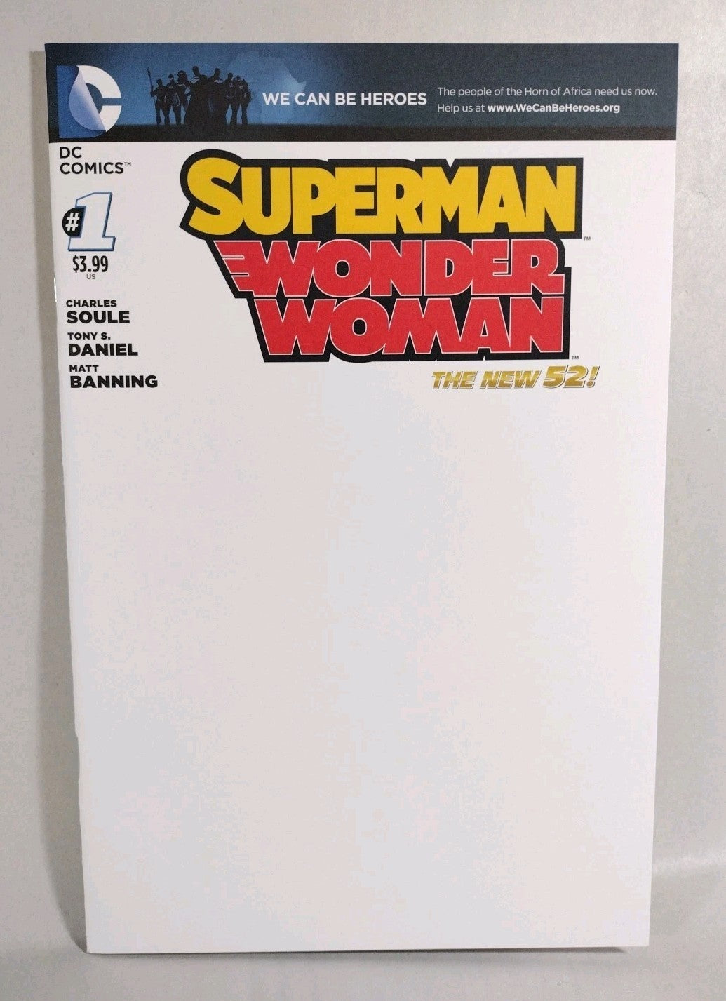 Superman Wonder Woman #1 (2013) DC Comic Blank Sketch Variant Cover Comic New NM