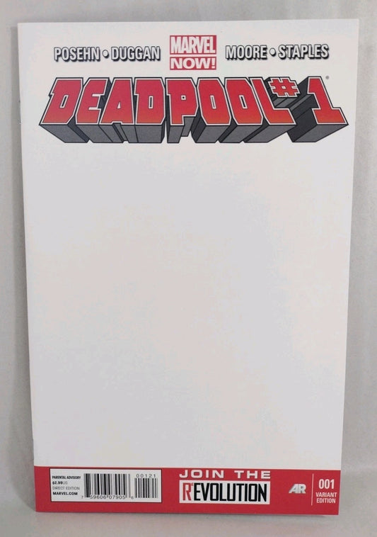 Deadpool #1 (2013) Marvel Comic Blank Sketch Variant Cover Brian Poseh Duggan NM