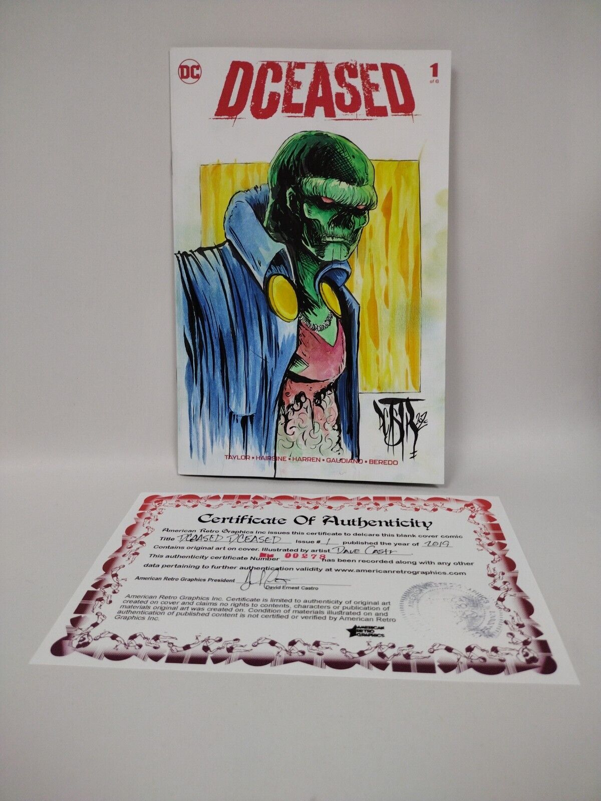 Dceased #1 (2019) Blank Cover Variant Martian Manhunter Original DCastr Art COA