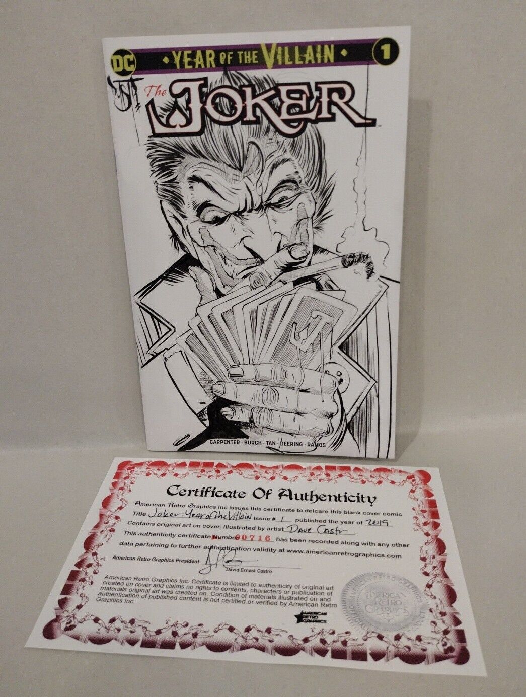 Joker Year Of The Villain 1 (2019) DC Blank Sketch Variant Comic W Original Art