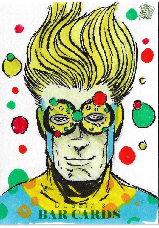 Dave Castr's Bar Card (2016) Sketch Card W Original Marvel Speedball Art