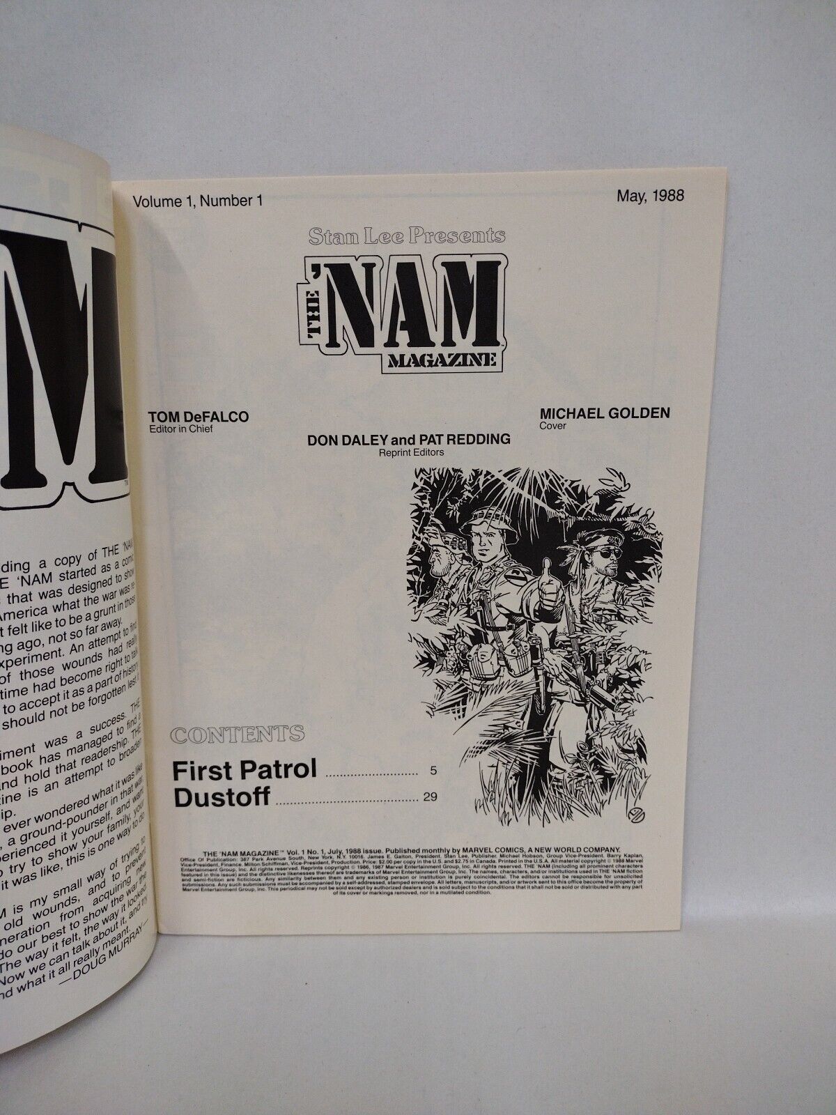 The NAM Magazine (1988) Marvel Comic Lot Set #1 2 3 4 5 6 7 Michael Golden VF