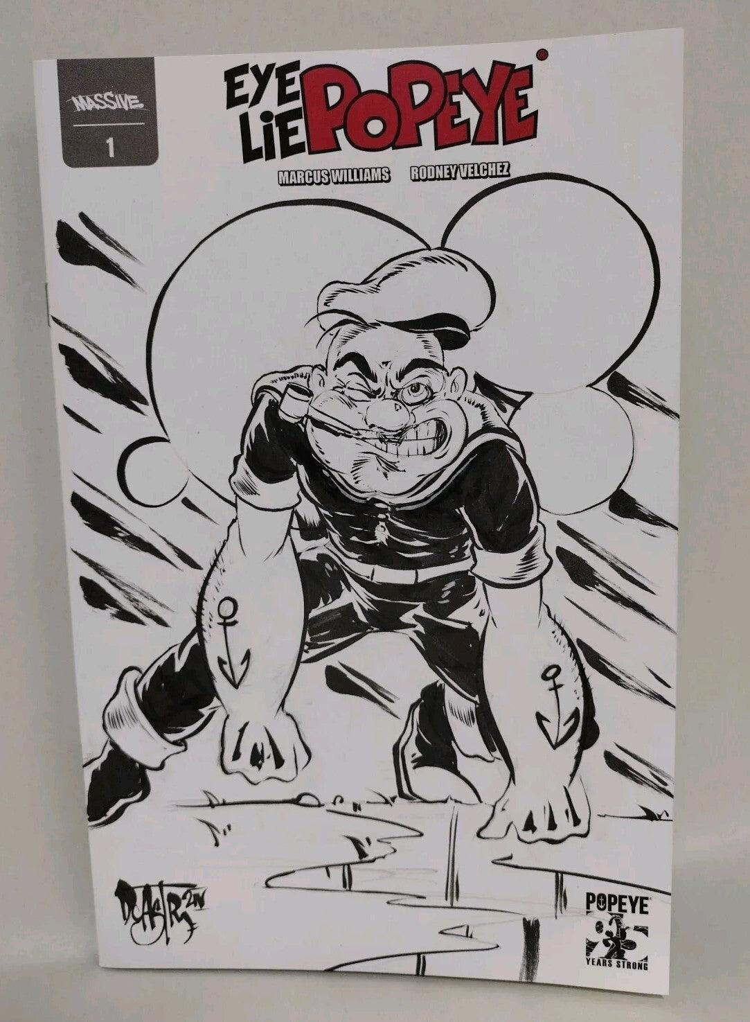 Popeye Eye Lie #1 (2024) Massive Sketch Variant Comic W Original Art